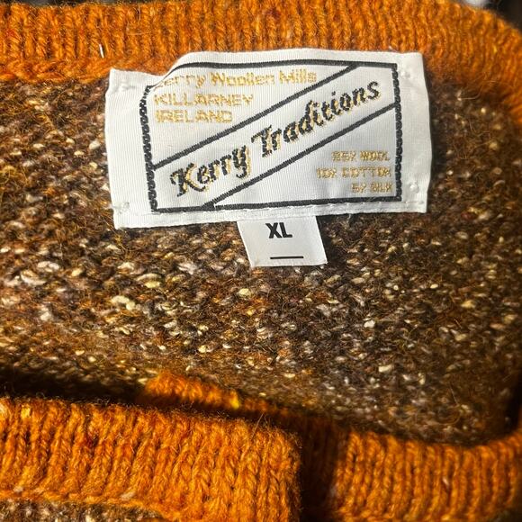 VTG 60s Kerry Traditions Woollen Mills Wool Silk Cardigan Sweater XL Ireland - Picture 7 of 8